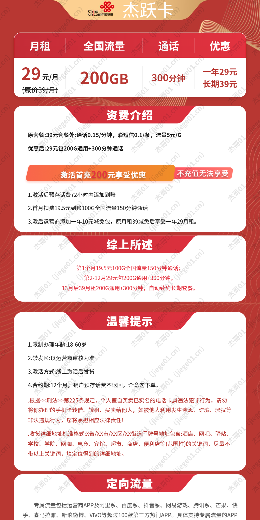 联通芸苗卡详情
