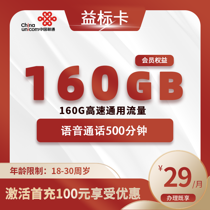 联通益标卡（自行转寄）